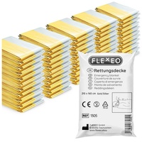 FLEXEO Erste-Hilfe-Set Rettungsdecken, (50 St), Rettungfolie gold/silber Erste-Hilfe-Decke goldfarben|silberfarben