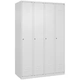 C+P Spind Classic PLUS, 4 Abteile, HxBxT 185x120x50cm, Zylinderschloss, Verkehrsweiß von PROREGAL