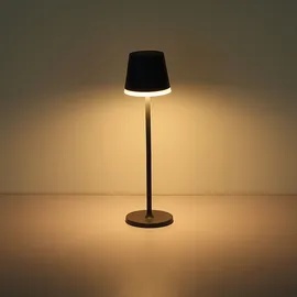 GLOBO 2x LED Tischlampe anthrazit Gartenleuchte Terrassenlampe, Metall Kunststoff satiniert, spritzwassergeschützt Akku,
