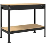 vidaXL Werkbank Schwarz 114 x 54 x 91 cm Sperrholz und Metall