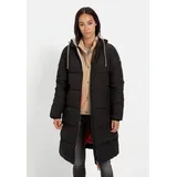 CAMEL ACTIVE Langer Puffermantel mit gefütterter Kapuze in Schwarz | Gr.: 42