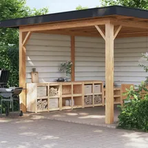 vidaXL Outdoor-Küchenschränke 3 Stk. Braun