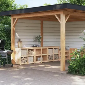 vidaXL Outdoor-Küchenschränke 3 Stk. Braun