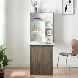 [en.casa] Wandklapptisch Greve Weiß / Holzoptik