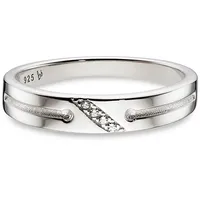Bruno Banani Silberring BRUNO BANANI "Schmuck Geschenk Damenring rhodiniert" Gr. 58, silber (silberfarben, kristallweiß), Fingerringe, Damen, 58, Silber 925 (Sterlingsilber), 4,1mm, Silberring, mit Zirkonia (synth.)
