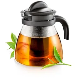 Tescoma Teekanne Glas mit Teesieb Rot Kaffeekanne Teebereiter Teekessel 1,5 L