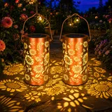 Sunshine smile Solarlampen für Außen Garten,Sonnenblumen Solar Laterne im Freien Wasserdicht,Hängende Gartendeko Sonnenblumenlicht,Wasserdicht Solar Laterne für Außen Garten Terrasse Hof Balkon