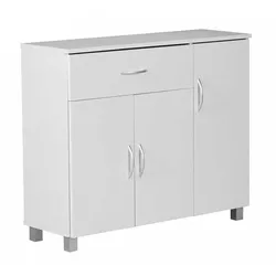 Flur Sideboard in Weiß 3 türig 1 Schublade