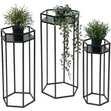 DanDiBo Ambiente Blumenhocker 6eck 3er Set 96453 30 x 30 cm Schwarz