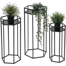 DanDiBo Ambiente Blumenhocker 6eck 3er Set 96453 30 x 30 cm Schwarz
