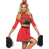 Leg Avenue Kostüm Cheerleader rot, Kurz, knapp und sportlich. rot M-L