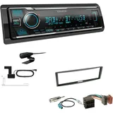 EHO Kenwood KMM-BT508DAB 1-DIN Digital Media Receiver Autoradio DAB+ Bluetooth Alexa Einbauset passend für Renault Modus Grand Modus 2004-2012 schwarz