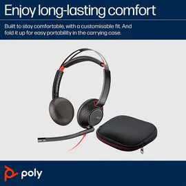 Poly Blackwire 5220 USB-C Stereo-Headset + 3.5-mm-Stecker + USB-C/A-Adapter