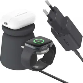 Belkin BoostCharge Pro Kabellose 2-in-1-Ladestation mit MagSafe (15 W), grau - Grau