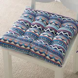 Hixingo 2er Set Cozy Sitzkissen mit Haltebändern, Weiche Stuhlkissen Waschbar Sitzkissen Stuhl, Modernität Bodenkissen für Indoor und Outdoor (40x40cm(2er Set),Boho)