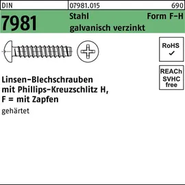 OEM Blechschraube DIN 7981 F 2,9 x 6,5 100 Stück