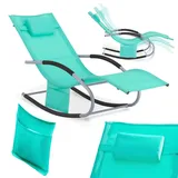 SoBuy Liegestuhl Mike Hellblau