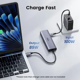 UGREEN 6-in-1 USB-C Hub USB-C 6 Ports), Dockingstation - Usb Hub, Grau