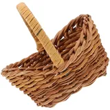 Kleiner Rattan Korb Mini Wicker Basket Mit Griff Multifunktionaler Blumenkorb Für Hochzeiten Und Picknicks Leicht Und Tragbar Atmungsaktives Design Für Frische Blumen