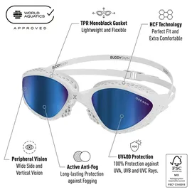Buddyswim OzeanX Schwimmbrille Weiß/Blau Unisize