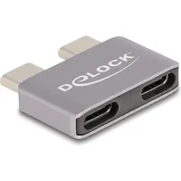 Delock USB-Adapter 40 Gbps USB-C Stecker auf 2x Buchse Metall