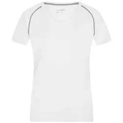 Damen Fitness Shirt JN495, weiß/silber, Größe XS - weiss - XS
