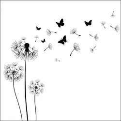 Ambiente 20 Servietten Papier 33x33cm 3-lagig - hochwertige Einweg Papierservietten Pusteblume Schmetterling schwarz weiß modern minimalistisch stilvoll Feier