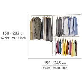 Wenko Garderobenset Teleskop 3-teilig Silber