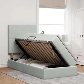 vidaXL Bett 90 x 200 cm Hellgrau