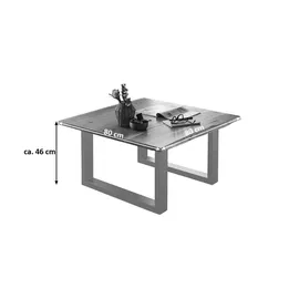 SAM Outillage Couchtisch Baumkante massiv Akazie natur 80 x 80 silber noah