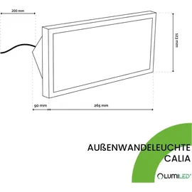 OEM Außenwandleuchte Kunststoff 12,3 cm spritzwassergeschützt schwarz