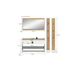 Möbel Boss Drive Garderobenkombination 192x32x172 cm weiß