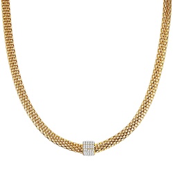 Lulu & Jane Halskette Metall-Legierung Glas in Gelbgold Ketten   Damen 