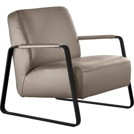 W.Schillig Cocktailsessel "quadroo Loungesessel", braun (stone z59), B:65cm H:82cm T:82cm, Velourgewebe V41 (100% Polyester);Longlife Xtra-Leder Z59 - Glattleder;Longlife Xtra-Leder Z73 - Glattleder;Stoff S37 (100% Polyester): Luxus-Microfaser in Lederoptik, Sessel,