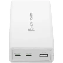 j5create JUP37185W-EN 185-Watt-GaN-PD-3.1-USB-C-Ladegerät mit 3 Anschlüssen - EU-Version - Weiß