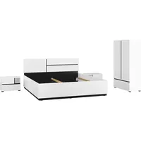 OTTO home Schlafzimmer-Set OTTO HOME "Cross, moderne, grifflose Optik, FSC-zertifiziert", weiß, 2trg. Schrank + ohne Matratze, B/H: 180cm x 200cm, 2trg. Schrank, Schlafzimmermöbel-Sets, Komplettschlafzimmer-Set