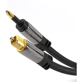 KabelDirekt – Mini-TOSLINK optisches Audiokabel mit LWL Störsignalschutz – 7,5m (Mini-TOSLINK auf TOSLINK, digitales S/PDIF-Kabel/Glasfaserkabel für Soundbar, Stereoanlage/Verstärker, HiFi-Geräte)
