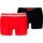 Puma Boxershorts PUMA "PUMA MEN EVERYDAY PLACED LOGO BOXERS 2P", Damen, Gr. L, rot (rot, schwarz), Jersey, Obermaterial: 95% Baumwolle, 5% Elasthan, unifarben mit Farbeinsatz, normal, Unterhosen, mit Logo Webbund