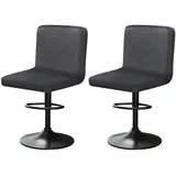 YINGAYOU Stuhlhussen für Barhocker mit Lehne Stretch Barhocker Stuhlhussen mit Blattmuster, Sehr Weich und Elastisch, Einfach Anzubringen Knitterfrei, Waschbar, Staubdicht (2, Grau)