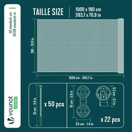 VOUNOT Zaunblende 1,8 x 10 m Grün Polyethylen