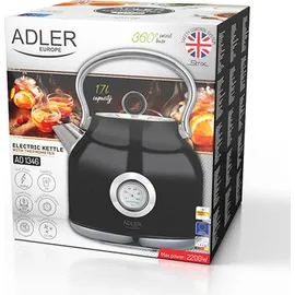 Adler AD 1346b Wasserkocher mit Thermometer, 2200w 1.7l Schwarz