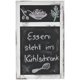 Mendler Werbetafel HWC-C51, Wandtafel Kreidetafel, 55x34x2cm, Holz Shabby-Look Vintage ~ weiß