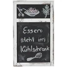 Mendler Werbetafel HWC-C51, Wandtafel Kreidetafel, 55x34x2cm, Holz Shabby-Look Vintage ~ weiß