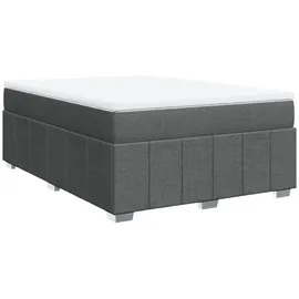 vidaXL Boxspringbett mit Matratze Dunkelgrau 140x200 cm Stoff
