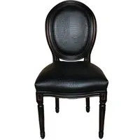 Casa Padrino Barock Esszimmer Stuhl Schwarz Croco Lederoptik -