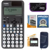 DynaTech Casio FX-85 DE CW m. Jeans-Tasche dunkelblau,Zirkelset lila,Folie,Buch,Garantie