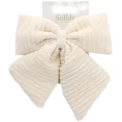 Solida Patentspange mit Schleife Cremeweiß