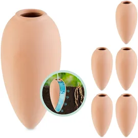 Relaxdays Tonkegel Bewässerung 6er Set 170 ml