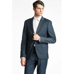 Anzug LINDBERGH, Herren, Gr. 44, N-Gr, blau (blau check), Stoff, Obermaterial: 79% Polyester, 20% Viskose, 1% Elasthan, casual, slim fit, Anzüge, in klassischem Look