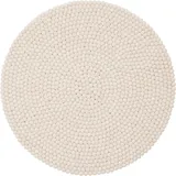 myfelt Linéa Filzkugelteppich Ø 140 cm Weiß